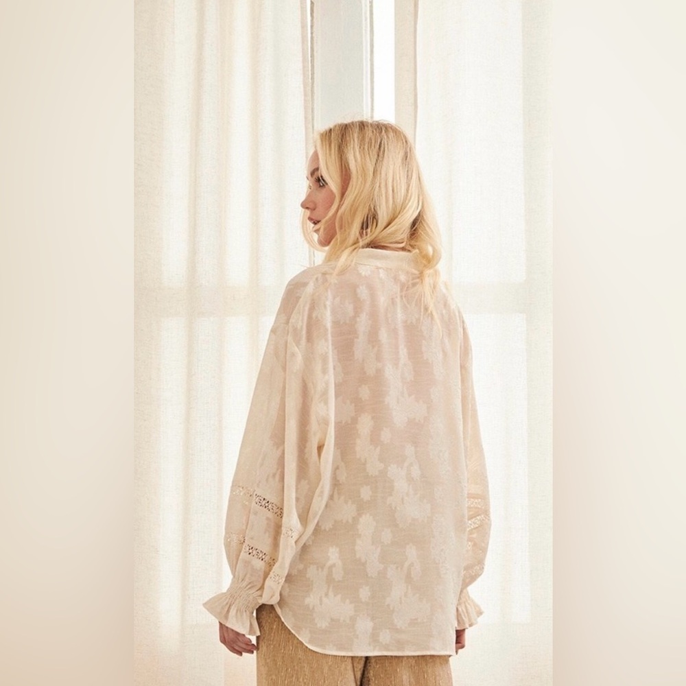 NWT NKN Nekane Oversized Ivory Ofra Blouse-small (fits up to large)-$125 MSRP - Picture 3 of 11